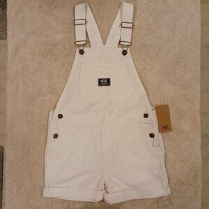 Vans Girl's XXS Ground Work Shortall Marshmallow White Overalls VN000G8WFS8
